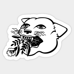 Panther Puke Black and White Sticker